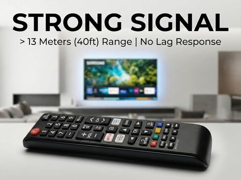 جهاز تحكم بديل BN59-01315J لتلفزيون Samsung الذكي، لا يتطلب الإعداد مع مفاتيح التشغيل السريع لـ Netflix لـ Prime Video لتلفزيون Samsung Plus وAAA*2 بطاريتان متضمنتان in Kuwait