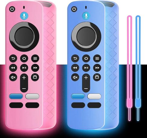 (عبوتان) غطاء عن بعد من السيليكون الناعم لـ (أحدث طراز) Stick HD، أجهزة التحكم عن بعد 4K، غطاء لاصق يتوهج في الظلام، جراب واقٍ مقاوم للانزلاق مضاد للصدمات مع حبل (أخضر متوهج وأرجواني متوهج) in Kuwait