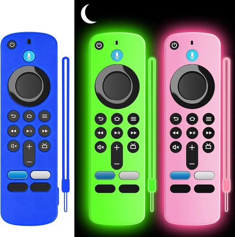 (عبوتان) غطاء عن بعد من السيليكون الناعم لـ (أحدث طراز) Stick HD، أجهزة التحكم عن بعد 4K، غطاء لاصق يتوهج في الظلام، جراب واقٍ مقاوم للانزلاق مضاد للصدمات مع حبل (أخضر متوهج وأرجواني متوهج) in Kuwait