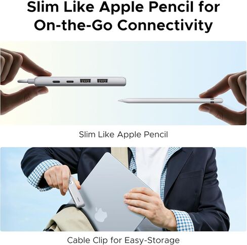 UGREEN USB C Hub 5-in-1 Revodok, Slim Portable USB-C Adapter with 100W PD Charging, 4K@60Hz HDMI, 10Gbps USB 3.2 Data Ports, Lock-Screen Button & Cable Clip for MacBook Air/Pro, iPad, Laptops in Saudi Arabia