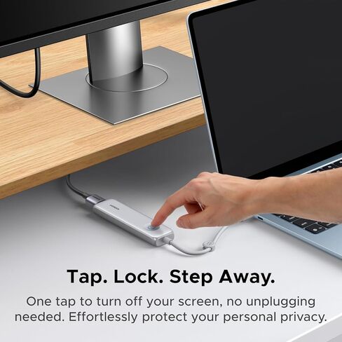 UGREEN USB C Hub 5-in-1 Revodok, Slim Portable USB-C Adapter with 100W PD Charging, 4K@60Hz HDMI, 10Gbps USB 3.2 Data Ports, Lock-Screen Button & Cable Clip for MacBook Air/Pro, iPad, Laptops in Saudi Arabia