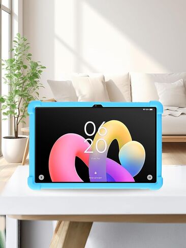 حافظة كمبيوتر لوحي TCL Tab 10L Gen4 2025 مقاس 10.1 بوصة، حامل من السيليكون الناعم BOVUGAC قابل للتعديل مضاد للصدمات مناسب للأطفال لجهاز TCL Tab 10L Gen 4 10.1 بوصة (أزرق سماوي) in Saudi Arabia