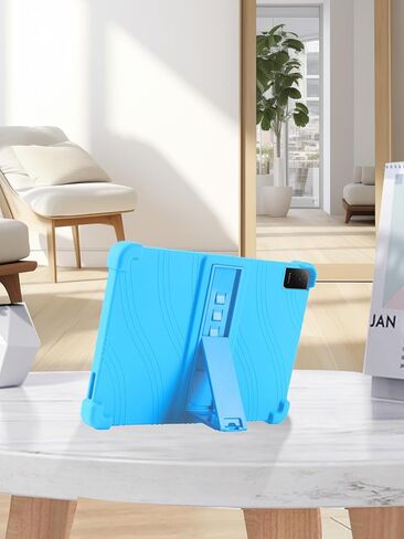 حافظة كمبيوتر لوحي TCL Tab 10L Gen4 2025 مقاس 10.1 بوصة، حامل من السيليكون الناعم BOVUGAC قابل للتعديل مضاد للصدمات مناسب للأطفال لجهاز TCL Tab 10L Gen 4 10.1 بوصة (أزرق سماوي) in Saudi Arabia