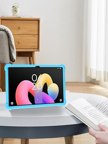 حافظة كمبيوتر لوحي TCL Tab 10L Gen4 2025 مقاس 10.1 بوصة، حامل من السيليكون الناعم BOVUGAC قابل للتعديل مضاد للصدمات مناسب للأطفال لجهاز TCL Tab 10L Gen 4 10.1 بوصة (أزرق سماوي) in Saudi Arabia