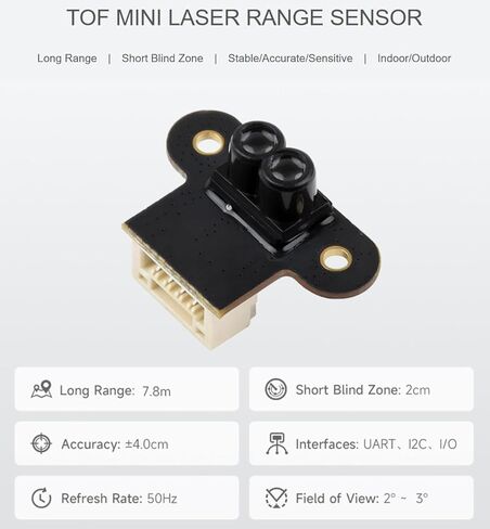 Long Range TOF (time of Flight) Mini Laser Range Sensor Supports UART / I2C Communication, for Raspberry Pi @XYGStudy (TOF Laser Range Sensor Mini) in Saudi Arabia