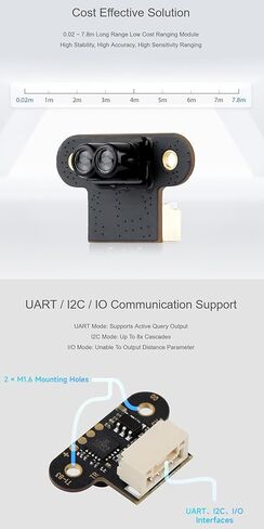Long Range TOF (time of Flight) Mini Laser Range Sensor Supports UART / I2C Communication, for Raspberry Pi @XYGStudy (TOF Laser Range Sensor Mini) in Saudi Arabia