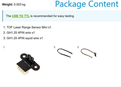Long Range TOF (time of Flight) Mini Laser Range Sensor Supports UART / I2C Communication, for Raspberry Pi @XYGStudy (TOF Laser Range Sensor Mini) in Saudi Arabia