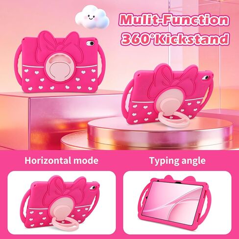 Jakpak for Samsung Galaxy Tab A9 Plus Case for Kids Girls Galaxy Tab A9+ Case مع Kickstand Counter Strap Silicone Soft Kawaii Cartoon Cover Kids for Samsung Tablet A9+ 11 "2023 Purple in Kuwait