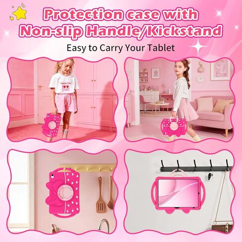 Jakpak for Samsung Galaxy Tab A9 Plus Case for Kids Girls Galaxy Tab A9+ Case مع Kickstand Counter Strap Silicone Soft Kawaii Cartoon Cover Kids for Samsung Tablet A9+ 11 "2023 Purple in Kuwait