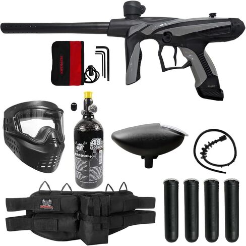 Maddog Tippmann Vantage Paintball Gun Marker and Accessory Starter Packages [HPA] | Marker, 48ci/3000psi Compressed Air Tank, Mask, Hopper, Pods, Harness & Protective Gear Options in Kuwait