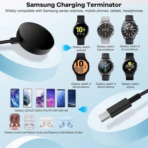 عبوتان لشاحن ساعة سامسونج، محول طاقة 25 واط، لساعة Galaxy Watch 8/7/6/6 Classic/5 Pro/5/4 /4 classic/3/Active2/1 وGalaxyS25/24/S23/Z Fold 7/iPhone 15/16 (5 قدم) in Kuwait
