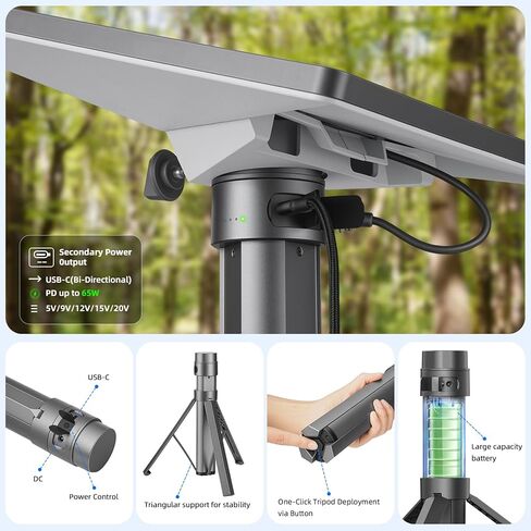 Starlink Mini Battery Pack, 6-Hour Runtime, 166Wh/45000mAh, Starlink Mini Power Stand with Integrated Tripod, Built-in Type-C Fast Charging for Outdoor & Remote Work, IP67 Waterproof in Saudi Arabia
