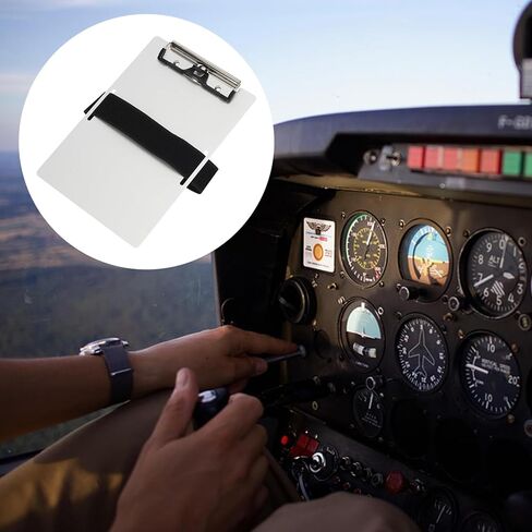 مجموعة واحدة من لوح ركبة VFR Pilot، لوح ركبة VFR للطيران مع حزام، لوح كتابة طيار من الألومنيوم مع حامل قلم ومفكرة مع حزام مطاطي لملحقات الكتابة الطائرة in Kuwait