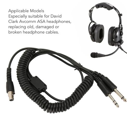 XUMIUZIY Mini XLR to GA Dual Plugs Aviation Headset Adapter Cable, Mini XLR 5 Pin Plug to GA Dual Plugs, Converts to Dual GA PJ055 PJ068, Suitable for David Clark Avcomm ASA in Saudi Arabia