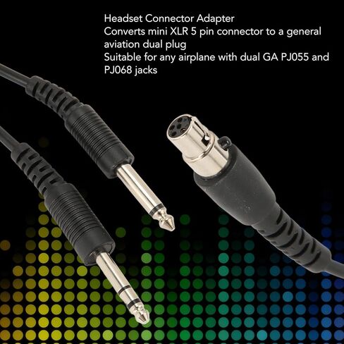 XUMIUZIY Mini XLR to GA Dual Plugs Aviation Headset Adapter Cable, Mini XLR 5 Pin Plug to GA Dual Plugs, Converts to Dual GA PJ055 PJ068, Suitable for David Clark Avcomm ASA in Saudi Arabia
