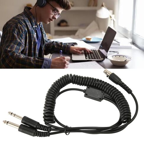 XUMIUZIY Mini XLR to GA Dual Plugs Aviation Headset Adapter Cable, Mini XLR 5 Pin Plug to GA Dual Plugs, Converts to Dual GA PJ055 PJ068, Suitable for David Clark Avcomm ASA in Saudi Arabia