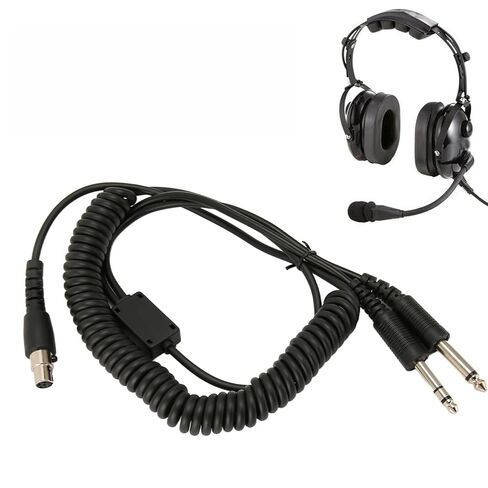 XUMIUZIY Mini XLR to GA Dual Plugs Aviation Headset Adapter Cable, Mini XLR 5 Pin Plug to GA Dual Plugs, Converts to Dual GA PJ055 PJ068, Suitable for David Clark Avcomm ASA in Saudi Arabia