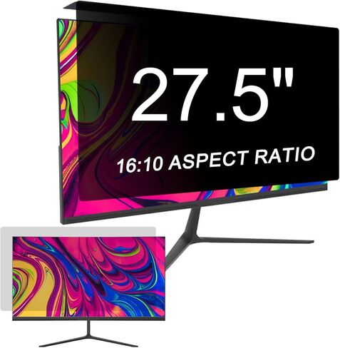 24 inch (16:9 Aspect Ratio), Acrylic Desk Privacy Panel, 19-34 inch Hanging Removable Privacy Screen Cover, Anti Blue Light Glare Shield for Cubicle Privacy Screen for Open Office in Kuwait