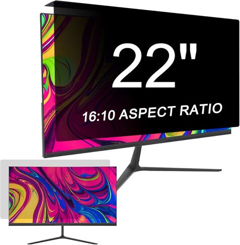 24 inch (16:9 Aspect Ratio), Acrylic Desk Privacy Panel, 19-34 inch Hanging Removable Privacy Screen Cover, Anti Blue Light Glare Shield for Cubicle Privacy Screen for Open Office in Kuwait