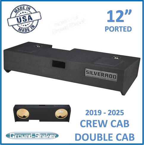 Silverado 2019-2025 Crew Cab and Extended Cab 12" Sub Box Subwoofer Enclosure Speaker Box Ground Shaker Stereo Subwoofer Box Speaker Enclosure Car Audio Home Audio Ground-Shaker in Saudi Arabia