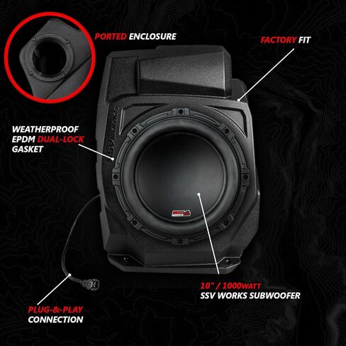 SSV Works 2020-2024 Polaris RZR Pro R/Turbo R/Pro XP Subwoofer Enclosure – Under-Dash 10" Ported UTV Sub Box for UTV Audio Systems 250-RZ5-UDP10U | Enclosure Only in Saudi Arabia