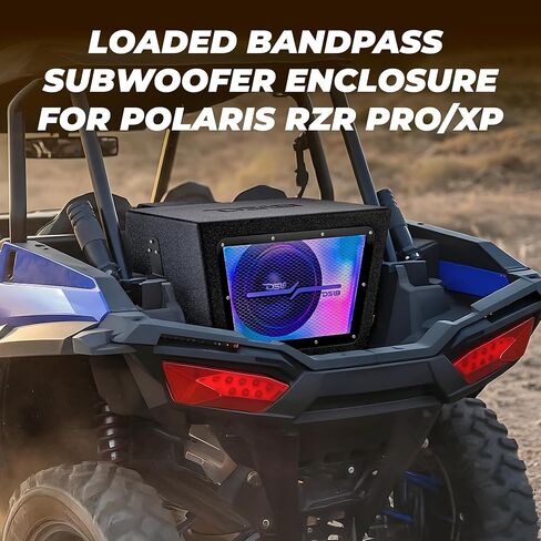 DS18 RZR-RCSUB10LD 10" Bandpass Subwoofer Cargo Box with Preloaded 10" Subwoofer & Digital LED Lights – Fits Polaris RZR PRO & XP – 850W RMS, 1700W Max – Trail-Ready Audio Upgrade in Saudi Arabia