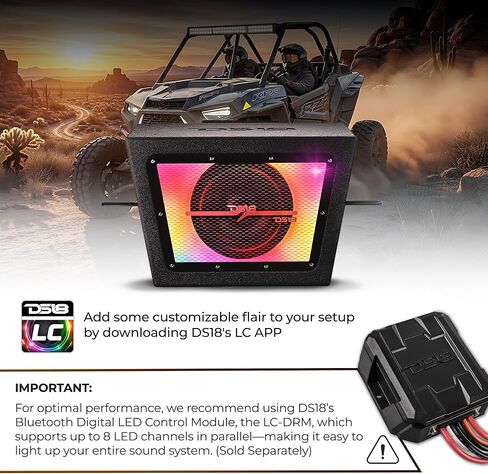 DS18 RZR-RCSUB10LD 10" Bandpass Subwoofer Cargo Box with Preloaded 10" Subwoofer & Digital LED Lights – Fits Polaris RZR PRO & XP – 850W RMS, 1700W Max – Trail-Ready Audio Upgrade in Saudi Arabia