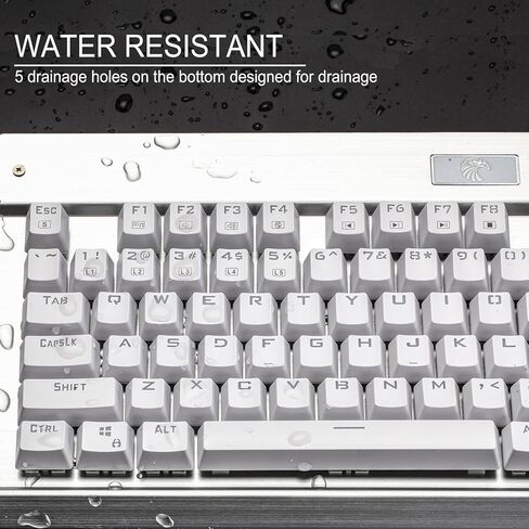 HUO JI E-Yooso Z-77 RGB Mechanical Gaming Keyboard, Programmable RGB Backlit, Blue Switches,Wrist Rest, 104 Keys Anti Ghosting, White in Saudi Arabia