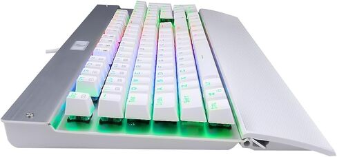 HUO JI E-Yooso Z-77 RGB Mechanical Gaming Keyboard, Programmable RGB Backlit, Blue Switches,Wrist Rest, 104 Keys Anti Ghosting, White in Saudi Arabia