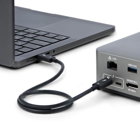 StarTech.com 2.6ft (80cm) Thunderbolt 5 Cable, 80Gbps/120Gbps, 240W PD, 8K 60Hz, Thunderbolt Certified, TB5/TB4/USB4/USB-C - White in Saudi Arabia