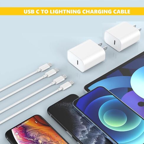 [معتمد من Apple MFi] شاحن iPhone سريع بطول 10 أقدام، شاحن طويل للغاية شحن سريع 2 حزمة 20 وات USB C شاحن كتلة التوصيل 10 أقدام سلك كابل لايتنينج لهاتف Apple iPhone 14/Pro/Pro Max/Plus/13/12/11/XS/XR/X/SE in Saudi Arabia