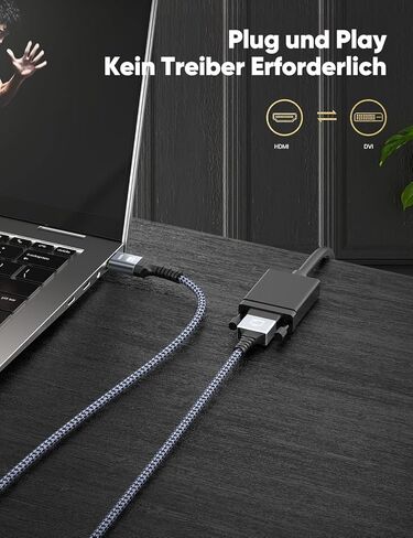Excellent 6FT Gold-Plated Nylon Braided HDMI to VGA Cable 1080P Full HD - Black in Saudi Arabia