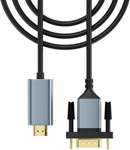 Enduring Gold-Plated HDMI to VGA Cable 1080P Full HD - Black in Saudi Arabia