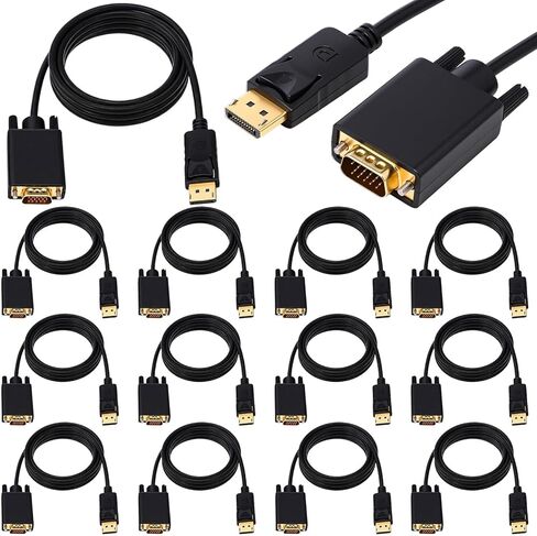 Dynamic 20-Pack 3FT Gold-Plated HDMI to VGA Cable 1080P Full HD - Black in Saudi Arabia