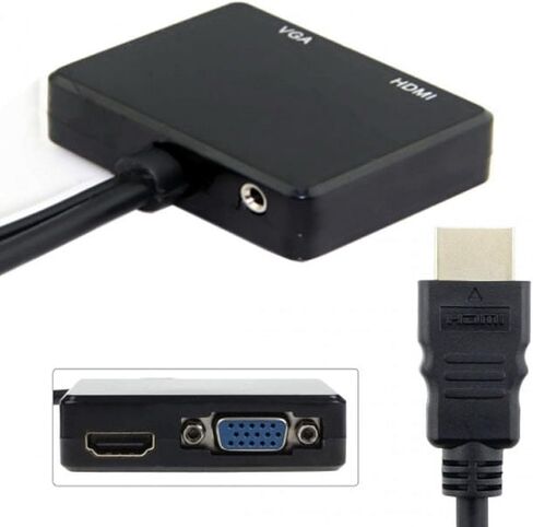 Smooth HDMI to VGA Cable 1080P Full HD - Black in Saudi Arabia