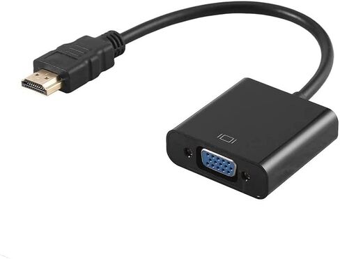Global Gold-Plated HDMI to VGA Adapter 1080P Full HD - Black in Saudi Arabia