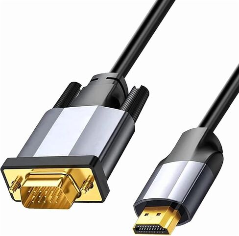 كابل HDMI إلى VGA سريع بطول 1 متر مطلي بالذهب بدقة 1080 بكسل عالي الدقة - أسود in Saudi Arabia