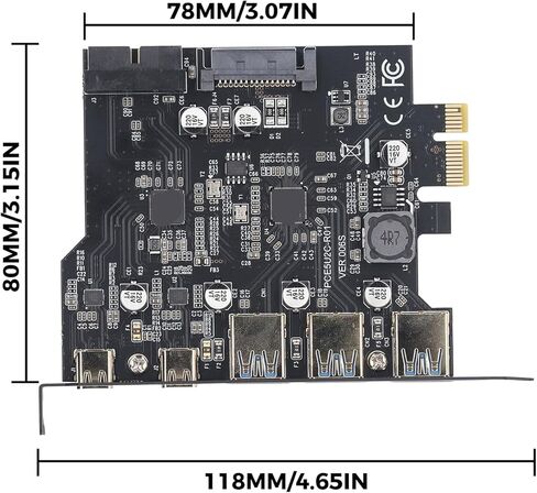 بطاقة تمديد PCIE إلى USB 3.2 الجيل الأول، بطاقة توسيع PCI Express ذات 5 منافذ بسرعة 5 جيجابت في الثانية، 3 منافذ USB من النوع A&2 من النوع C، محول وحدة تحكم محور USB 3.0 متوافق مع نظام التشغيل Windows 7/8/10/11/XP، مع Linux in Saudi Arabia