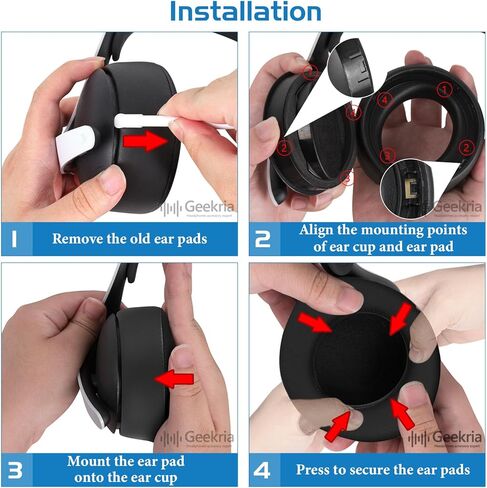 Geekria Sport Cooling-Gel Replacement Ear Pads for Sony PlayStation Pulse Elite Headphones Ear Cushions, Repair Parts (Black) in Saudi Arabia
