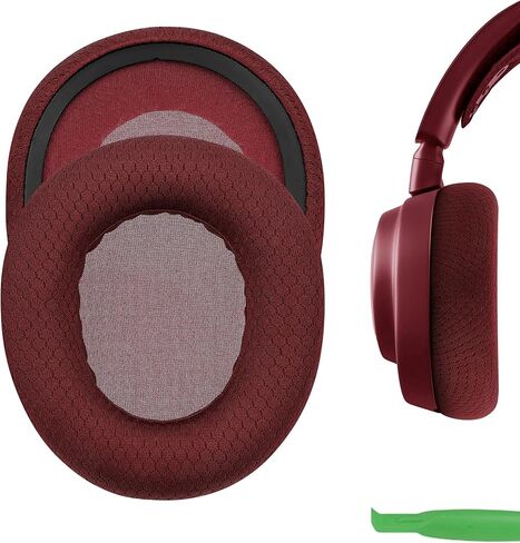 Geekria Comfort Mesh Fabric Replacement Ear Pads for SteelSeries Arctis Nova Pro Wired/ Nova1/ 1P/ 1X/ Nova3/ 3P/ 3X/ Nova4/ 4P/ Nova5/ 5P/ 5X/ Nova7/ 7P/ 7X Headphones Ear Cushions (Red) in Saudi Arabia