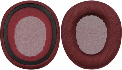 Geekria Comfort Mesh Fabric Replacement Ear Pads for SteelSeries Arctis Nova Pro Wired/ Nova1/ 1P/ 1X/ Nova3/ 3P/ 3X/ Nova4/ 4P/ Nova5/ 5P/ 5X/ Nova7/ 7P/ 7X Headphones Ear Cushions (Red) in Saudi Arabia