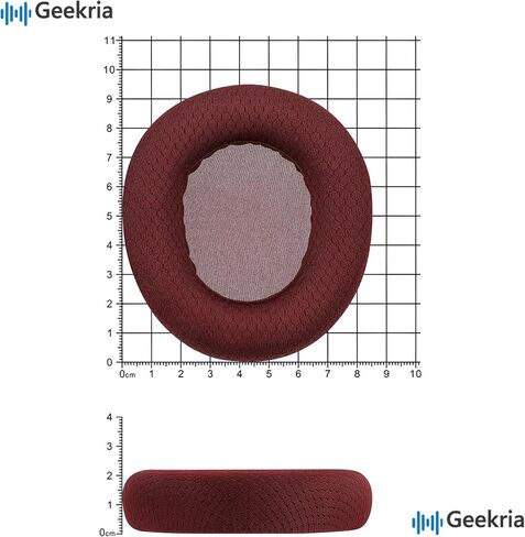 Geekria Comfort Mesh Fabric Replacement Ear Pads for SteelSeries Arctis Nova Pro Wired/ Nova1/ 1P/ 1X/ Nova3/ 3P/ 3X/ Nova4/ 4P/ Nova5/ 5P/ 5X/ Nova7/ 7P/ 7X Headphones Ear Cushions (Red) in Saudi Arabia
