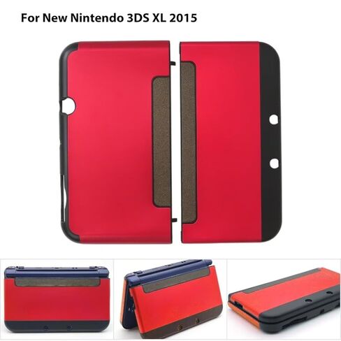 Red Aluminum + Plastic Protector Case Cover Protective Hard Shell Skin for Nintendo New 3DS XL LL (2015 Model) ONLY in Saudi Arabia