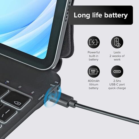Magic Keyboard Case for iPad Pro 11" (4th/3rd/2nd/1st) Gen & iPad Air 11 inch (M4/M3/M2, 2026/2025/2024) & 10.9" Air 5th/4th Gen, Easy-Set Magnetic Stand, Trackpad Mouse, 7-Color Backlit in Saudi Arabia