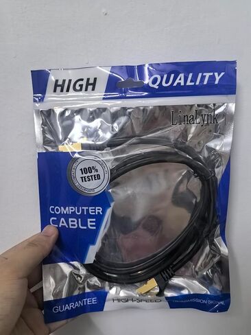 LinaLynk Cat8 Ethernet Cable 1ft – 40Gbps 2000MHz SFTP Shielded, Gold Plated, High Speed, Compatible with Router, PC, Modem in Saudi Arabia