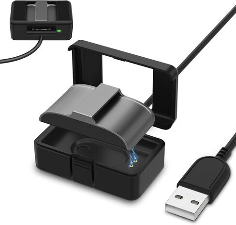 Compatible with Hume Band Charger, Fast Safe Charging Case with USB Cable, Portable Charger Replacement Cable Accessories Charging Dock Station for Hume Health Band, Black in Saudi Arabia