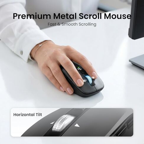 Wireless Keyboard and Mouse with Wrist Rest, Full Size Multi Device Keyboard and Mouse Combo, Bluetooth Keyboard and Mouse Combo for Laptop PC Mac, Work Keyboard and Mouse in Saudi Arabia