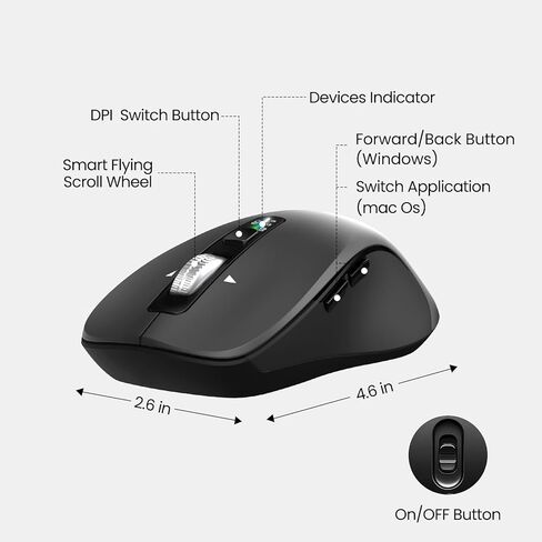 Wireless Keyboard and Mouse with Wrist Rest, Full Size Multi Device Keyboard and Mouse Combo, Bluetooth Keyboard and Mouse Combo for Laptop PC Mac, Work Keyboard and Mouse in Saudi Arabia