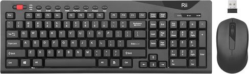 Rii RK903 Wireless Keyboard Mouse Combo,Silent Full Size Keyboard with Scroll Wheel,1000 DPI Mouse,2.4G Wireless,Compatible with Windows Chrome OS Linux,for Home,Office,Business Users in Saudi Arabia