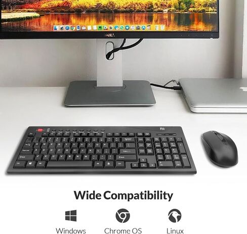 Rii RK903 Wireless Keyboard Mouse Combo,Silent Full Size Keyboard with Scroll Wheel,1000 DPI Mouse,2.4G Wireless,Compatible with Windows Chrome OS Linux,for Home,Office,Business Users in Saudi Arabia